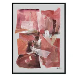 Ruby Abstract Canvas Painting – Hand-Painted Artwork in Vibrant Reds