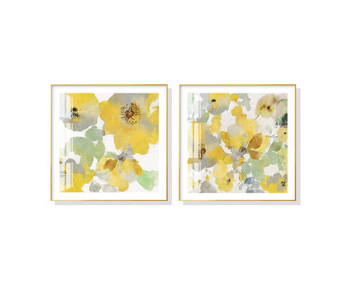 Lemon Bloom Set of 2 luxe floral prints