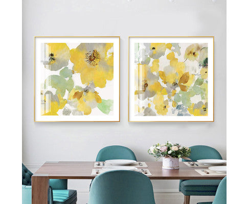 Lemon Bloom Set of 2 luxe floral prints