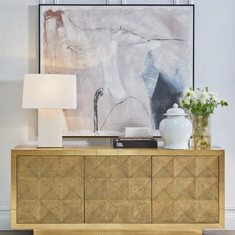 Tonal Retreat Oil on Canvas Painting – Hand-Painted Abstract Artwork in Matte Black Shadow Box Frame