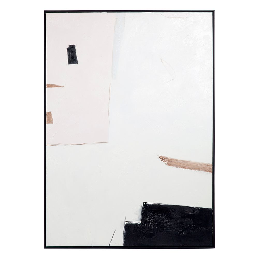 Purity Oil on Canvas Painting – Hand-Painted Abstract Artwork in Matte Black Shadow Box Frame