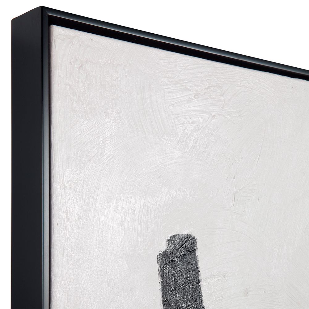 Purity Oil on Canvas Painting – Hand-Painted Abstract Artwork in Matte Black Shadow Box Frame