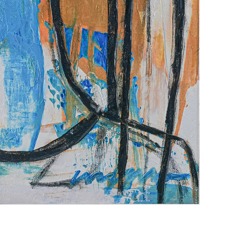 Gaze Enhanced Canvas Print – Hand-Painted Abstract Artwork by Craig Greene in White Shadow Box Frame