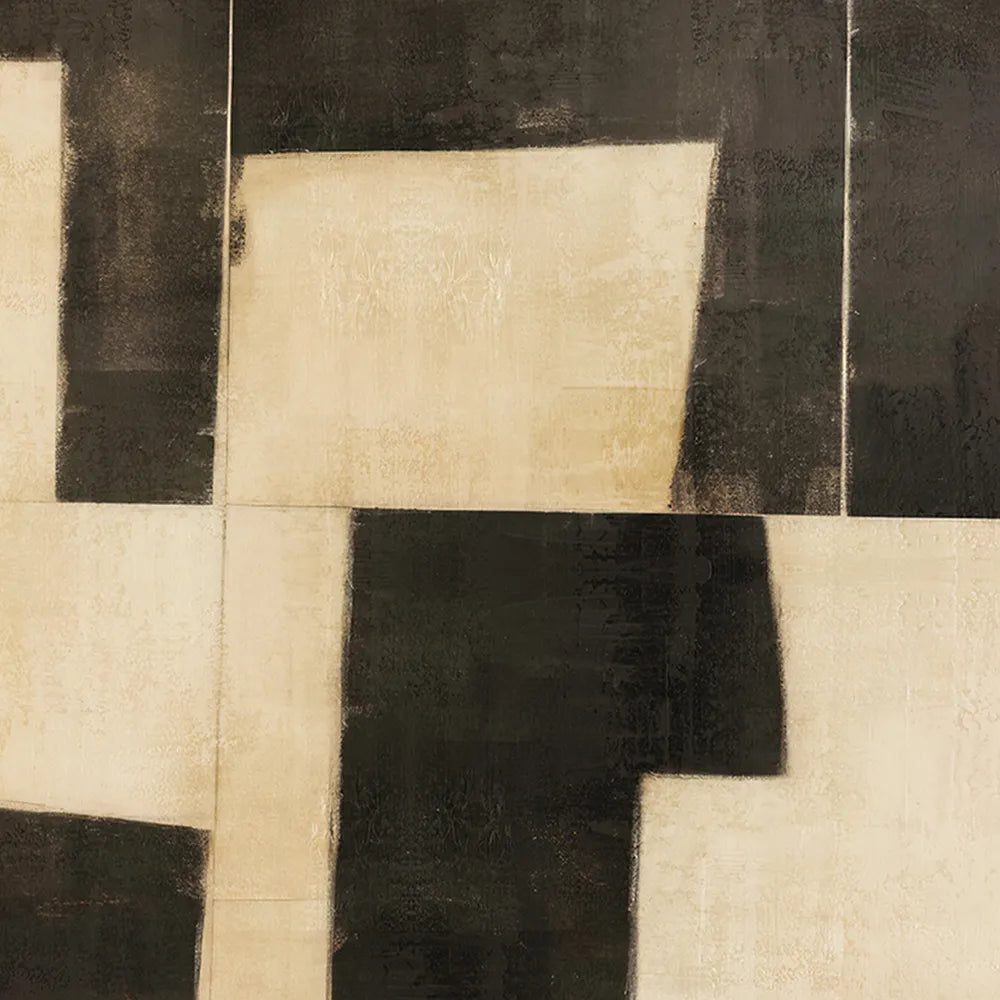 Minds Eye II – Hand-Painted Geometric Canvas Art in Black & Neutral Tones