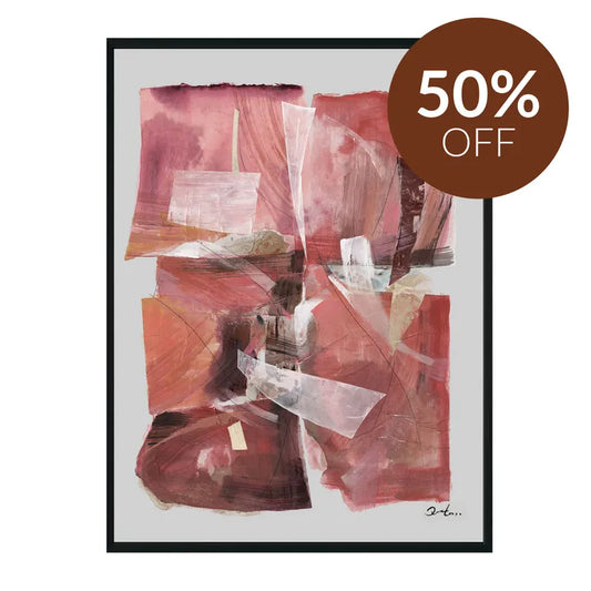 Ruby Abstract Canvas Painting – Hand-Painted Artwork in Vibrant Reds