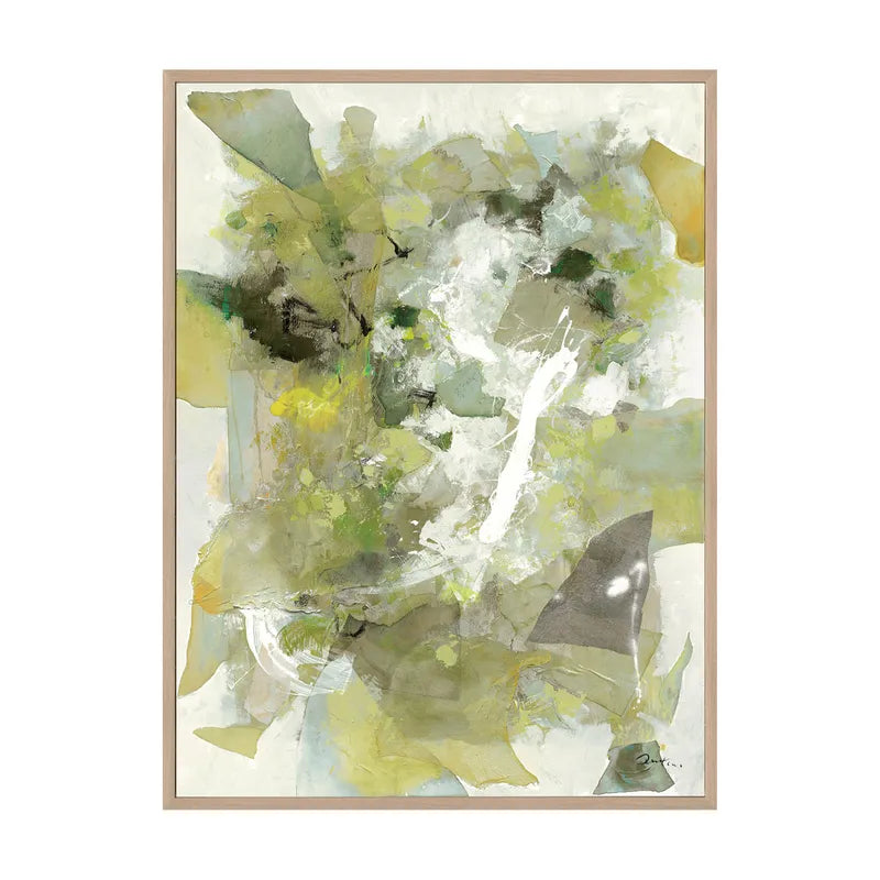 Lush Canvas Painting – Hand-Painted Abstract Artwork in Verdant Greens