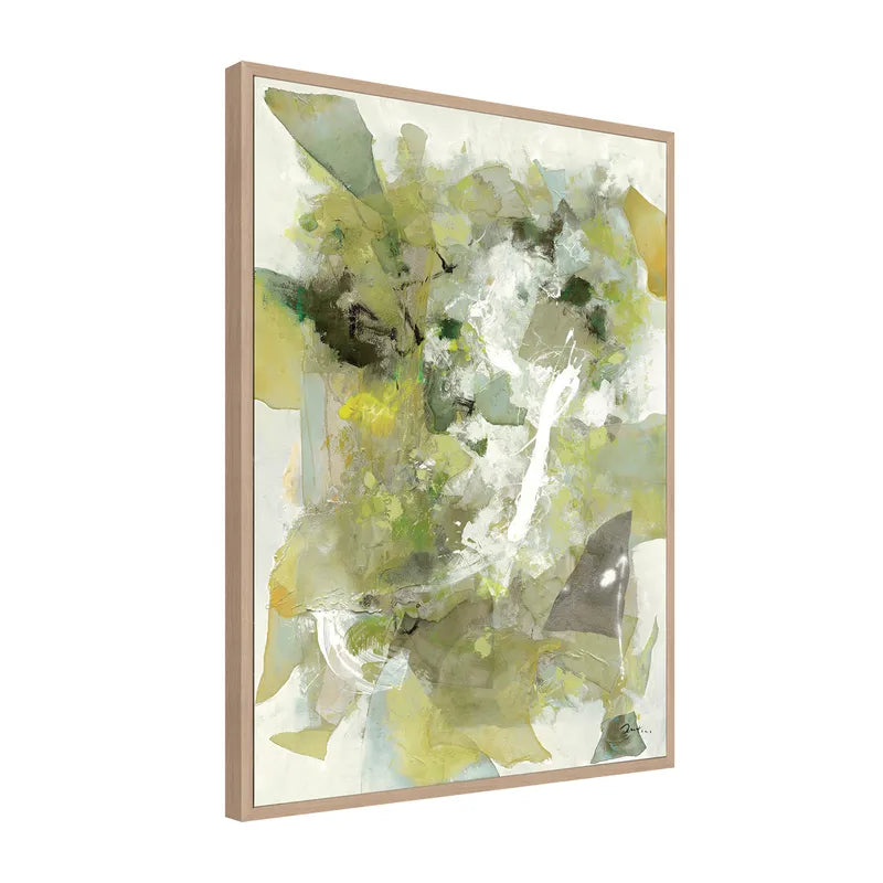 Lush Canvas Painting – Hand-Painted Abstract Artwork in Verdant Greens