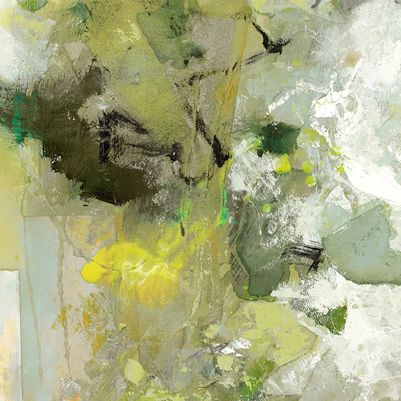 Lush Canvas Painting – Hand-Painted Abstract Artwork in Verdant Greens