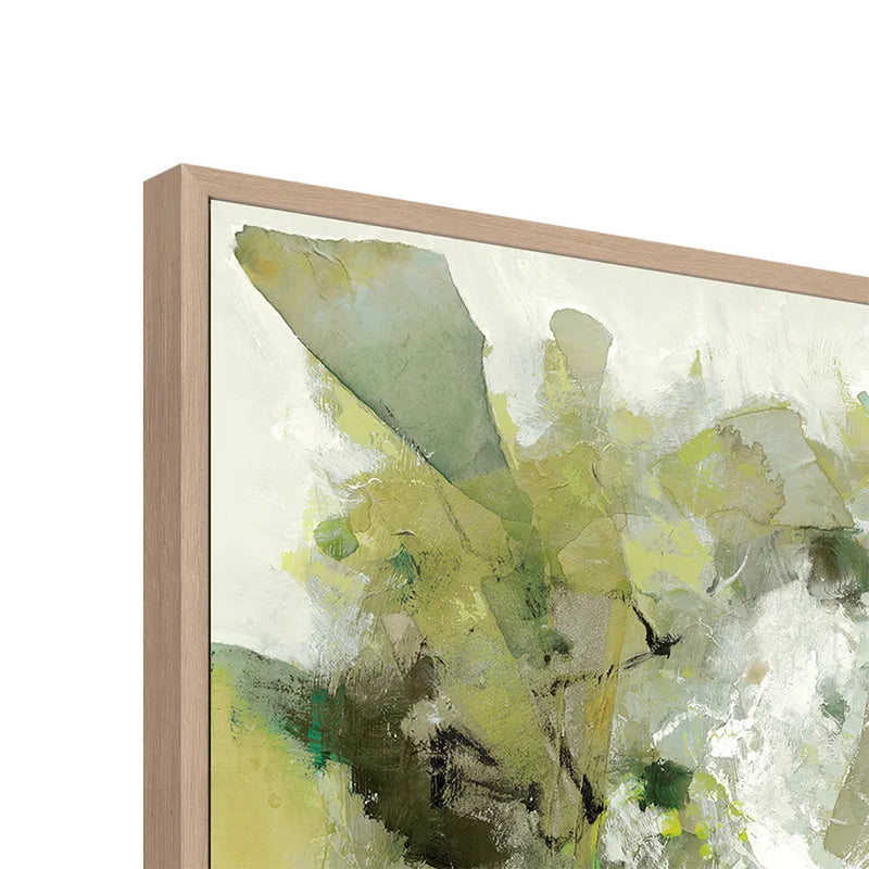 Lush Canvas Painting – Hand-Painted Abstract Artwork in Verdant Greens