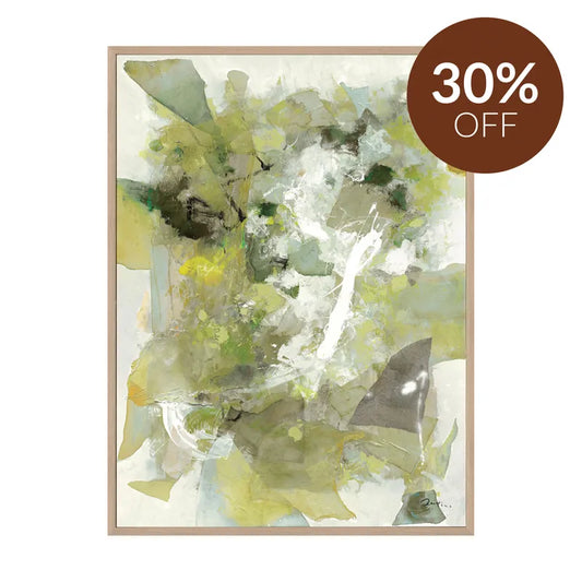 Lush Canvas Painting – Hand-Painted Abstract Artwork in Verdant Greens