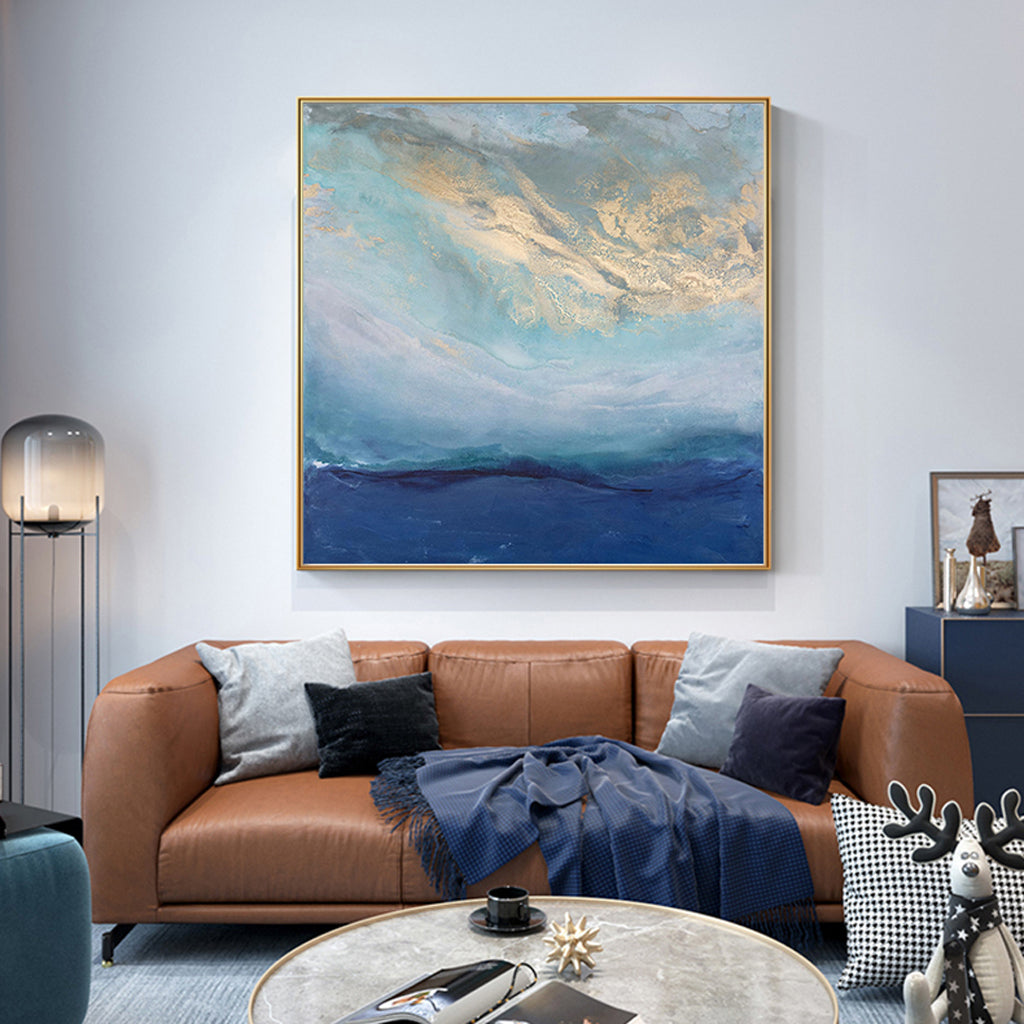 Tides – Ocean Abstract in Sapphire & Gold