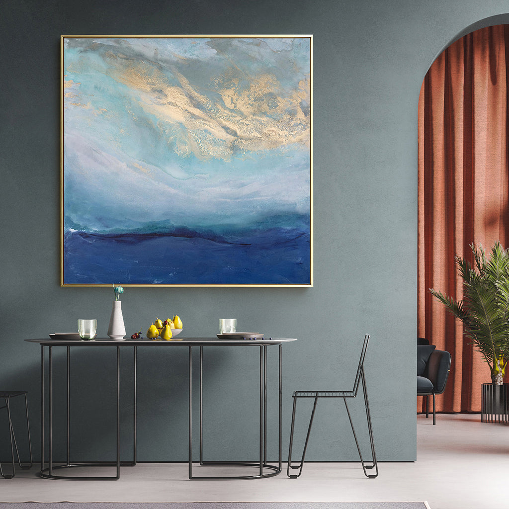 Tides – Ocean Abstract in Sapphire & Gold