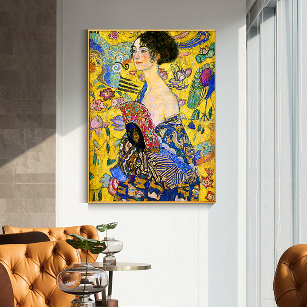 Lady with Fan" – Gustav Klimt Reproduction
