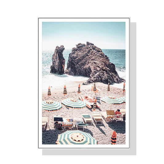 Monterosso Canvas Print – Handcrafted Coastal Artwork in Floating Frame