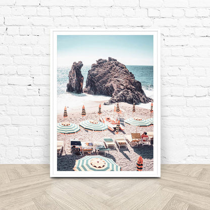 Monterosso Canvas Print – Handcrafted Coastal Artwork in Floating Frame