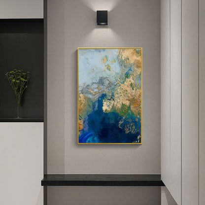 Elysian Earth – Luxe Abstract in Gold, Emerald & Deep Blue