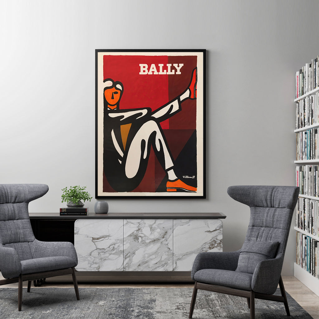 BALLY by Villemot – Retro French Poster Art Reimagined