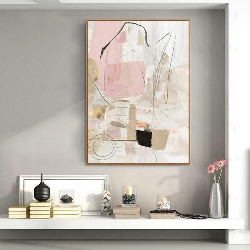 Whisper Form – Abstract in Blush, Sand & Gold