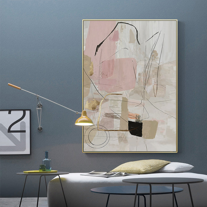 Whisper Form – Abstract in Blush, Sand & Gold