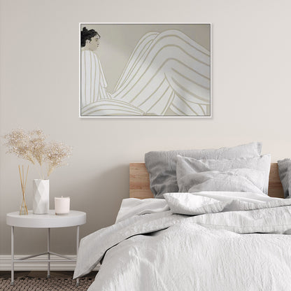 Striped Serenity – Minimalist Figurative Wall Art