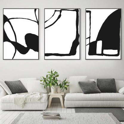 Form Language – Minimalist Triptych in Black & White