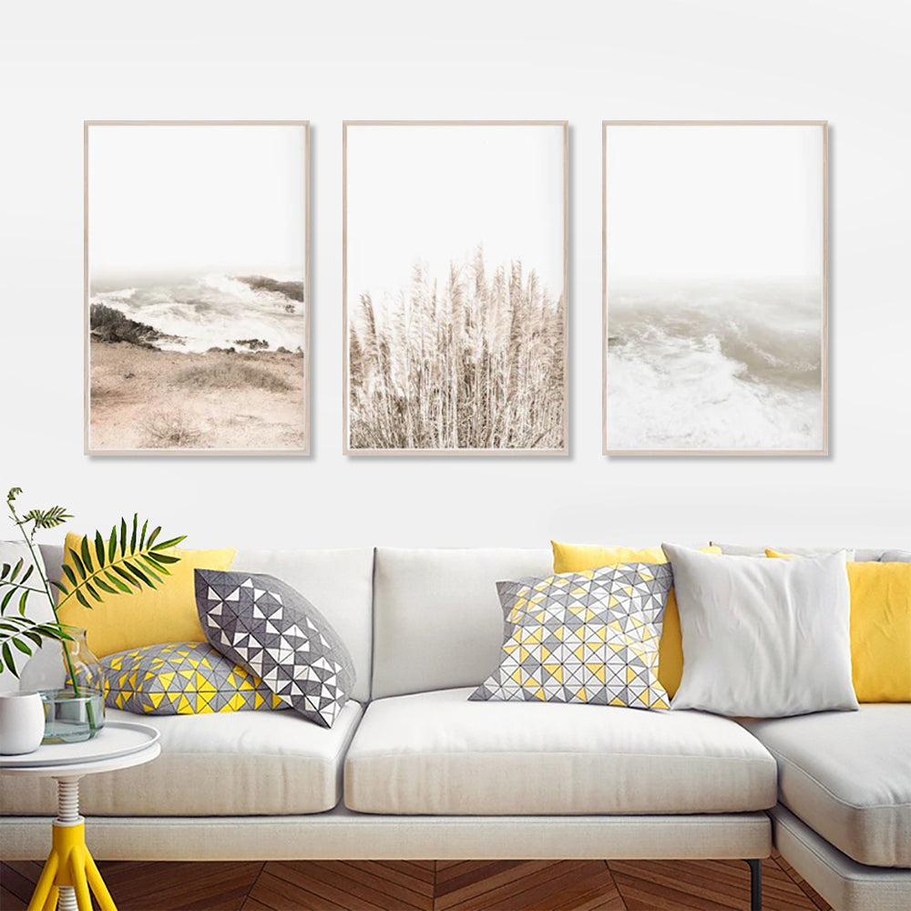 Tide & Terrain – Soft Coastal Art Prints (Set of 3)