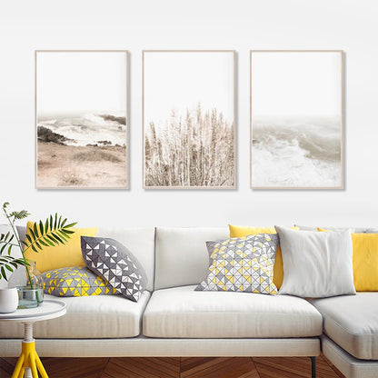 Tide & Terrain – Soft Coastal Art Prints (Set of 3)