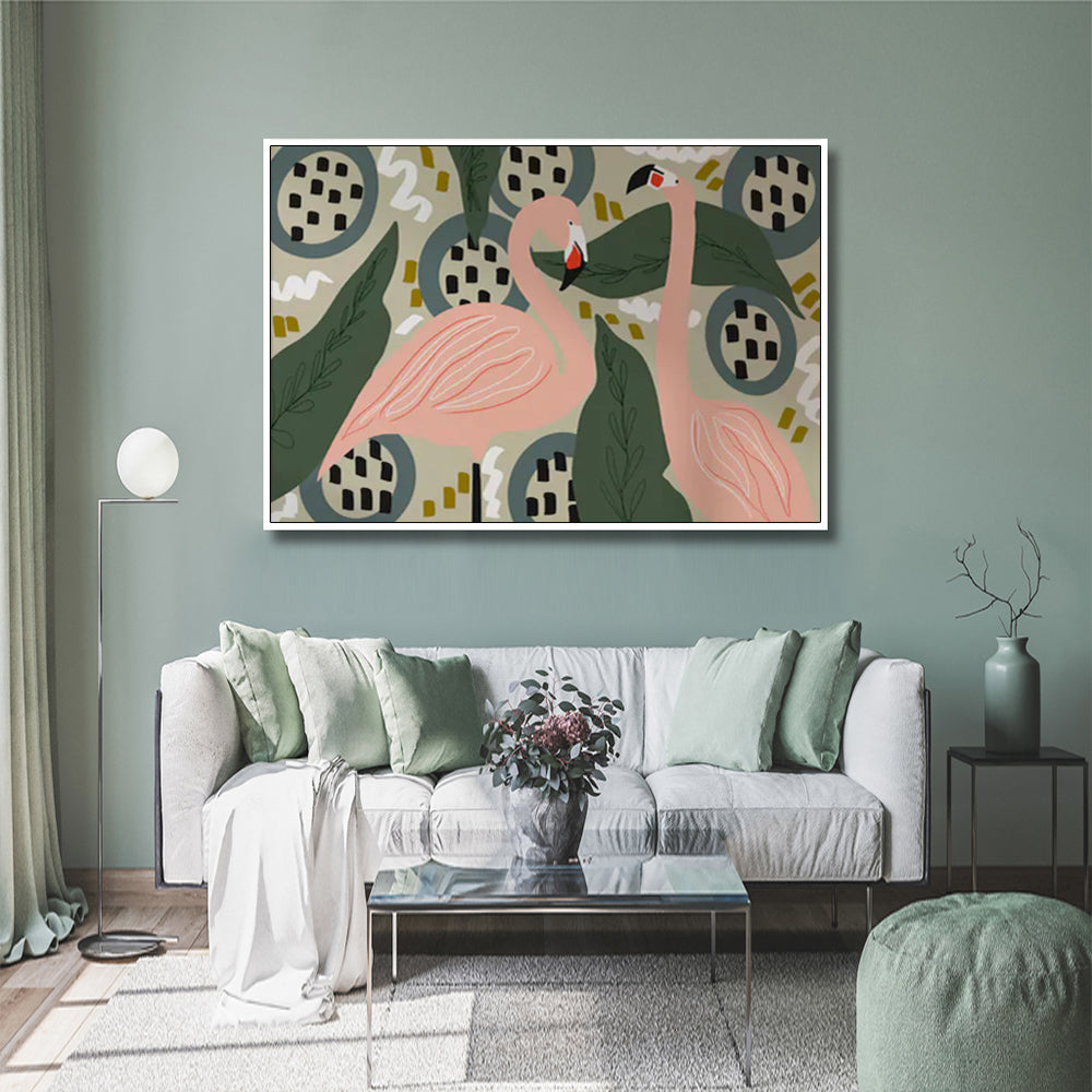 Tropical Tango – Abstract Flamingo Art Print