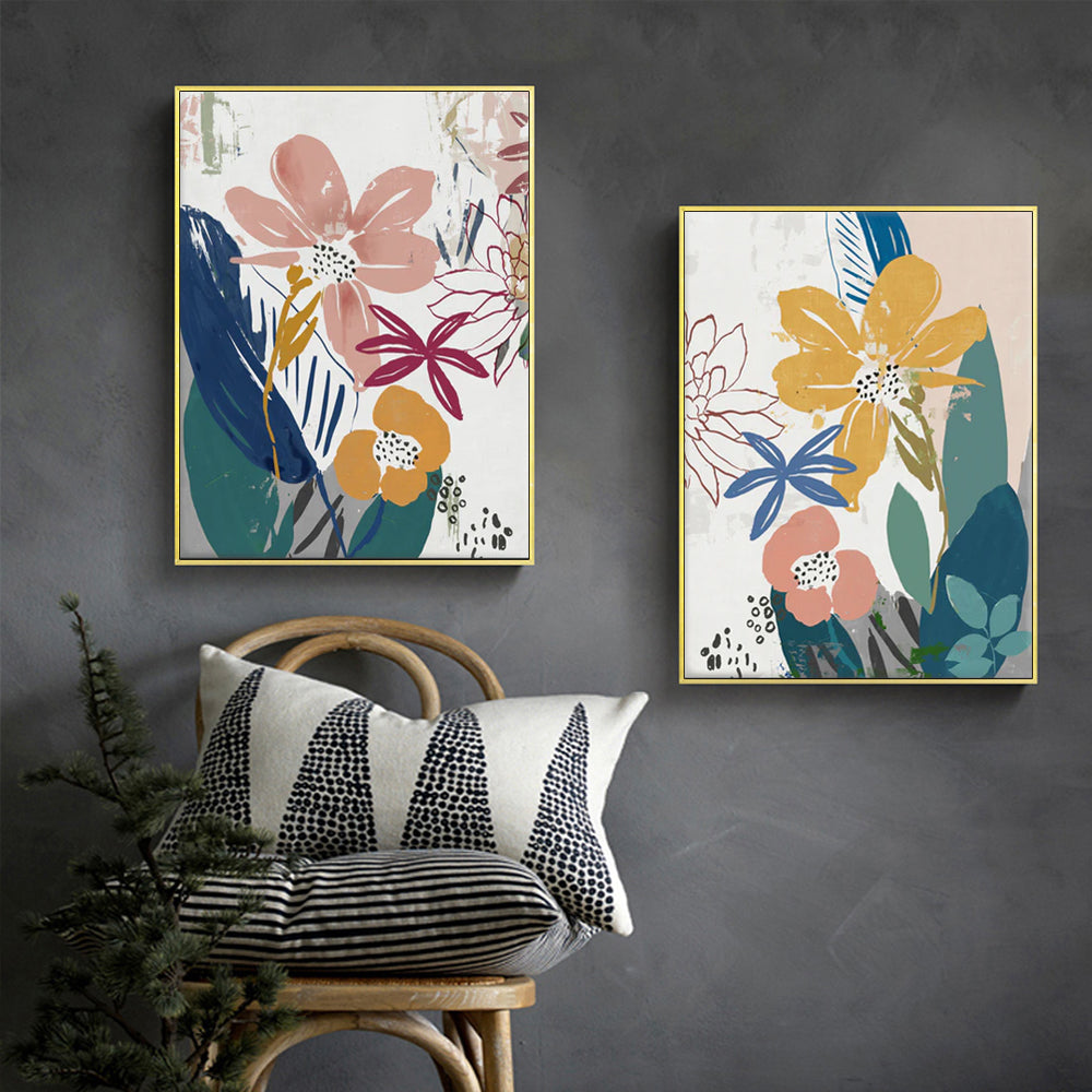 Botanic Pop Modern Floral Art Set (2-Piece)