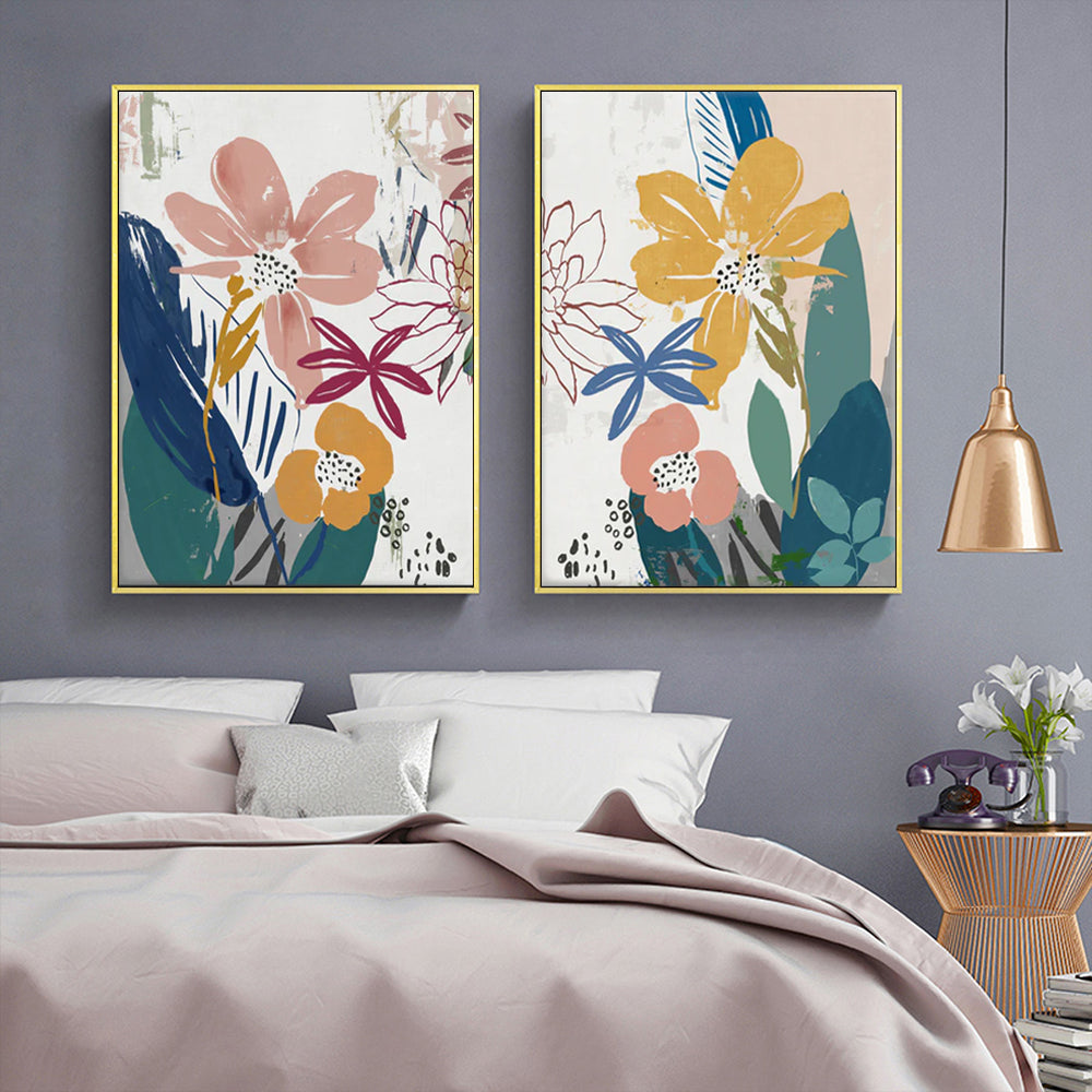 Botanic Pop Modern Floral Art Set (2-Piece)