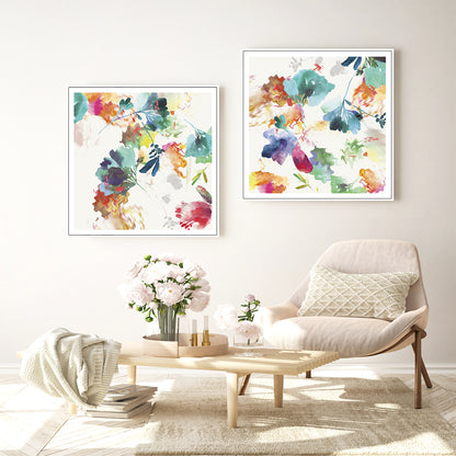 Petal Whispers – Abstract Watercolour Botanical Set 2-Piece