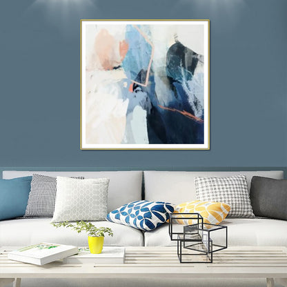 Midnight Drift – Abstract in Navy, Clay & Soft Peach