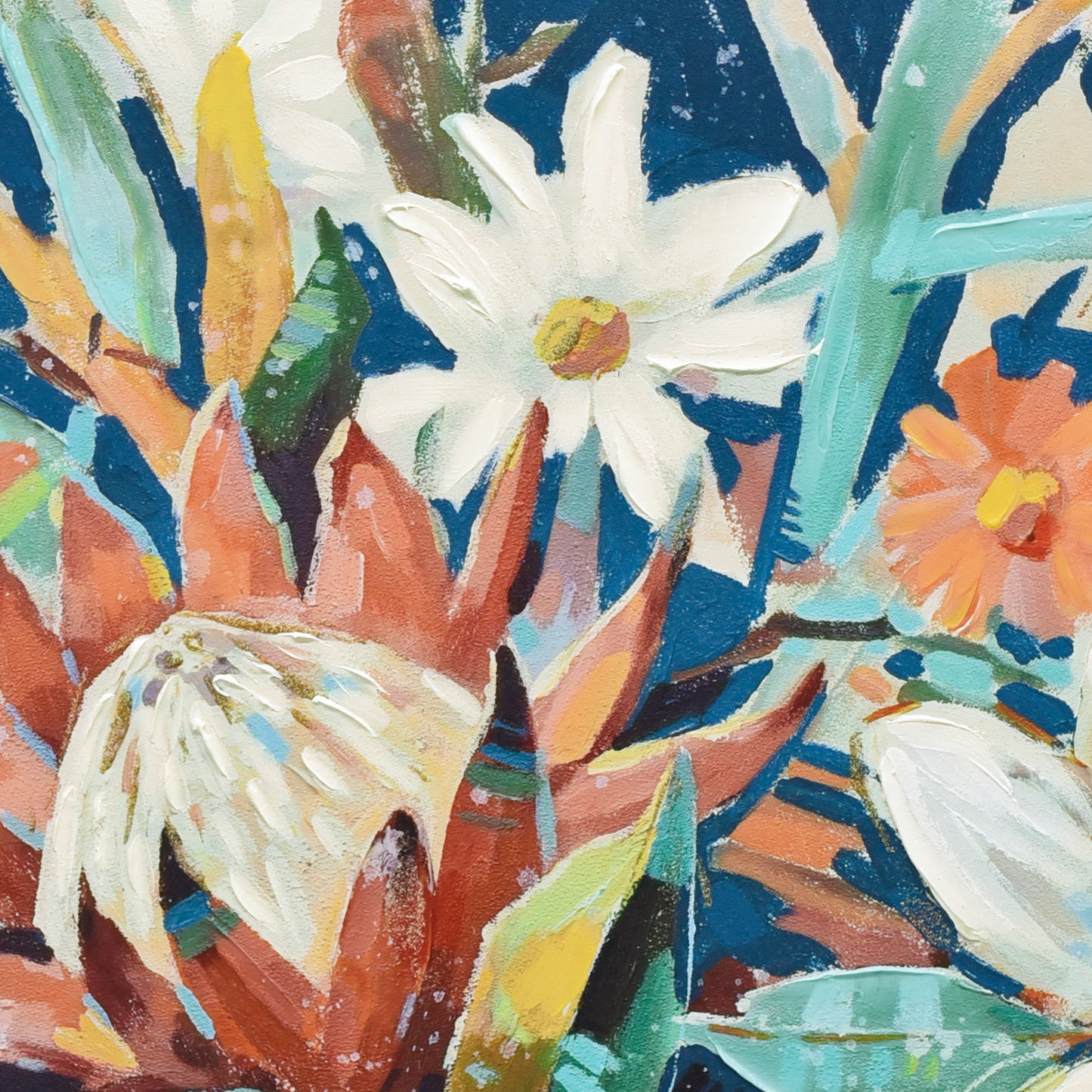 Wild Bloom – Botanical Symphony on Indigo