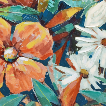 Wild Bloom – Botanical Symphony on Indigo