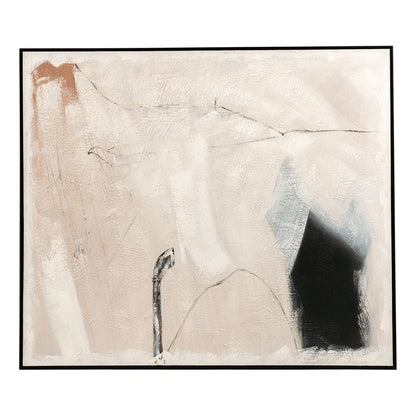 Tonal Retreat Oil on Canvas Painting – Hand-Painted Abstract Artwork in Matte Black Shadow Box Frame
