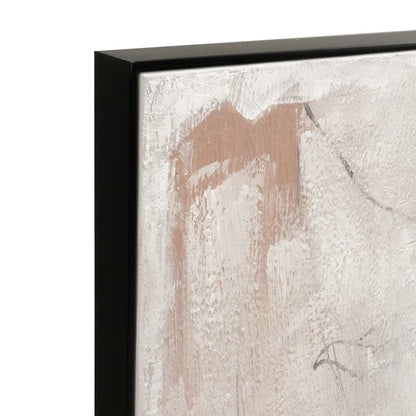 Tonal Retreat Oil on Canvas Painting – Hand-Painted Abstract Artwork in Matte Black Shadow Box Frame