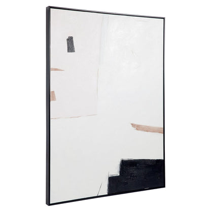 Purity Oil on Canvas Painting – Hand-Painted Abstract Artwork in Matte Black Shadow Box Frame