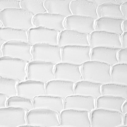 White Ripples Canvas Painting – Hand-Painted Textured Artwork in White Shadow Box Frame