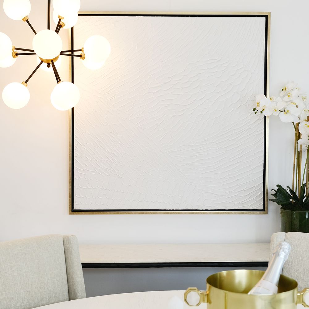 Snow White Canvas Painting – Hand-Painted Textured Artwork in Gloss White