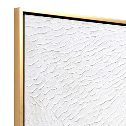 Snow White Canvas Painting – Hand-Painted Textured Artwork in Gloss White
