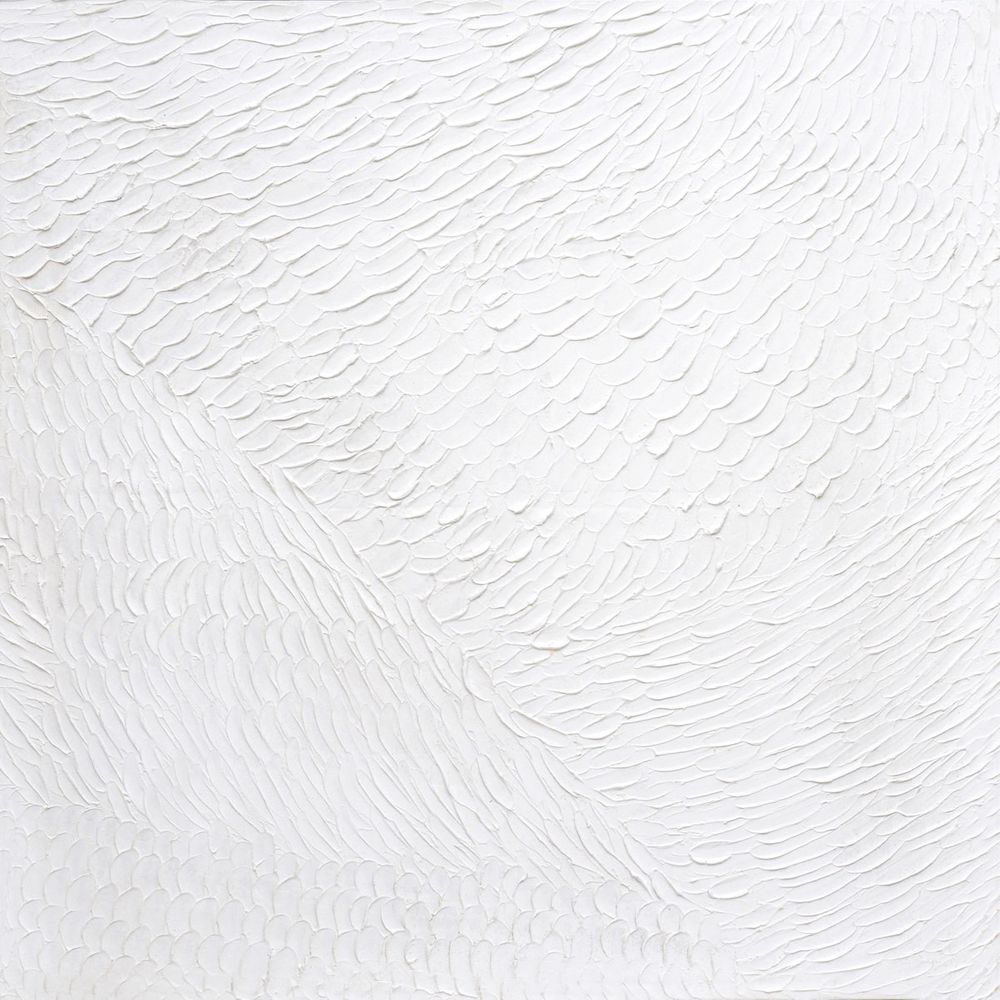 Snow White Canvas Painting – Hand-Painted Textured Artwork in Gloss White