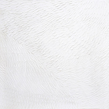 Snow White Canvas Painting – Hand-Painted Textured Artwork in Gloss White