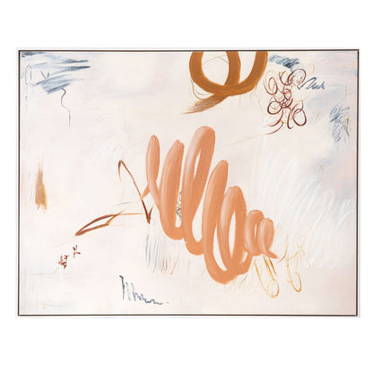 Graffiti Oil on Canvas Painting – Hand-Painted Urban Abstract Artwork in Matte White Shadow Box Frame