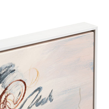 Graffiti Oil on Canvas Painting – Hand-Painted Urban Abstract Artwork in Matte White Shadow Box Frame