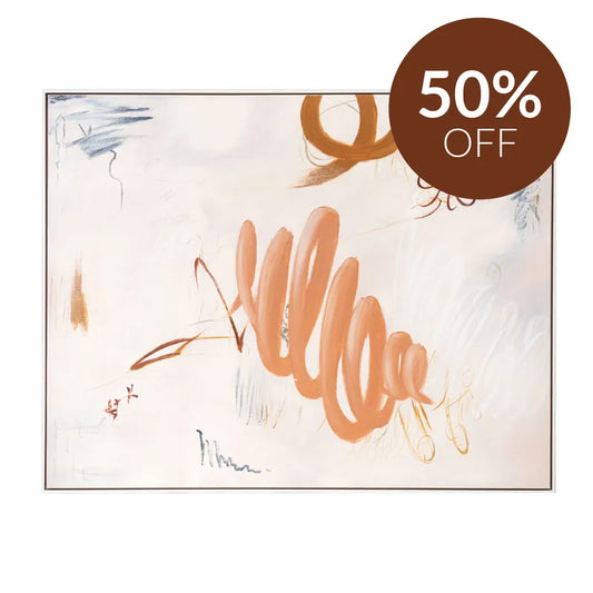 Graffiti Oil on Canvas Painting – Hand-Painted Urban Abstract Artwork in Matte White Shadow Box Frame