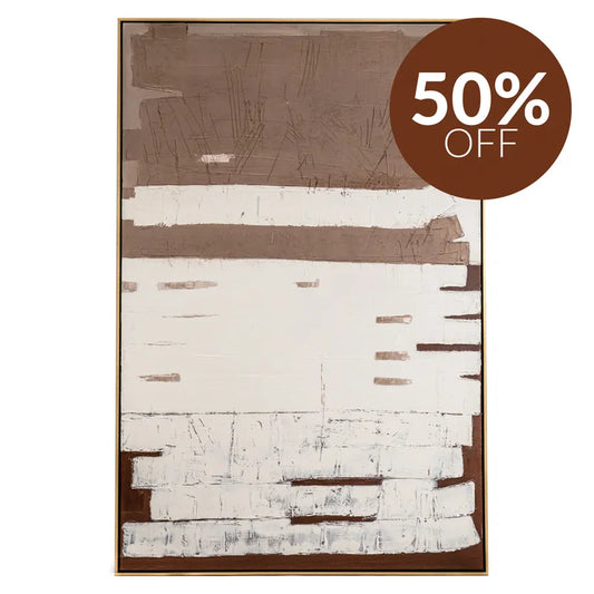 Organic Motions Series I Oil on Canvas Painting – Hand-Painted Abstract Artwork in Antique Gold Shadow Box Frame