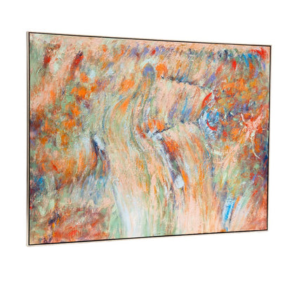 Into the Woods Oil on Canvas Painting – Hand-Painted Impressionist Artwork in Antique Silver Frame