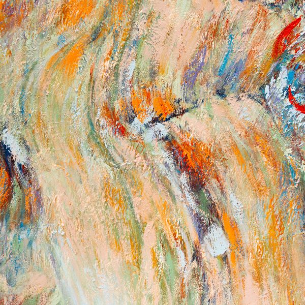 Into the Woods Oil on Canvas Painting – Hand-Painted Impressionist Artwork in Antique Silver Frame