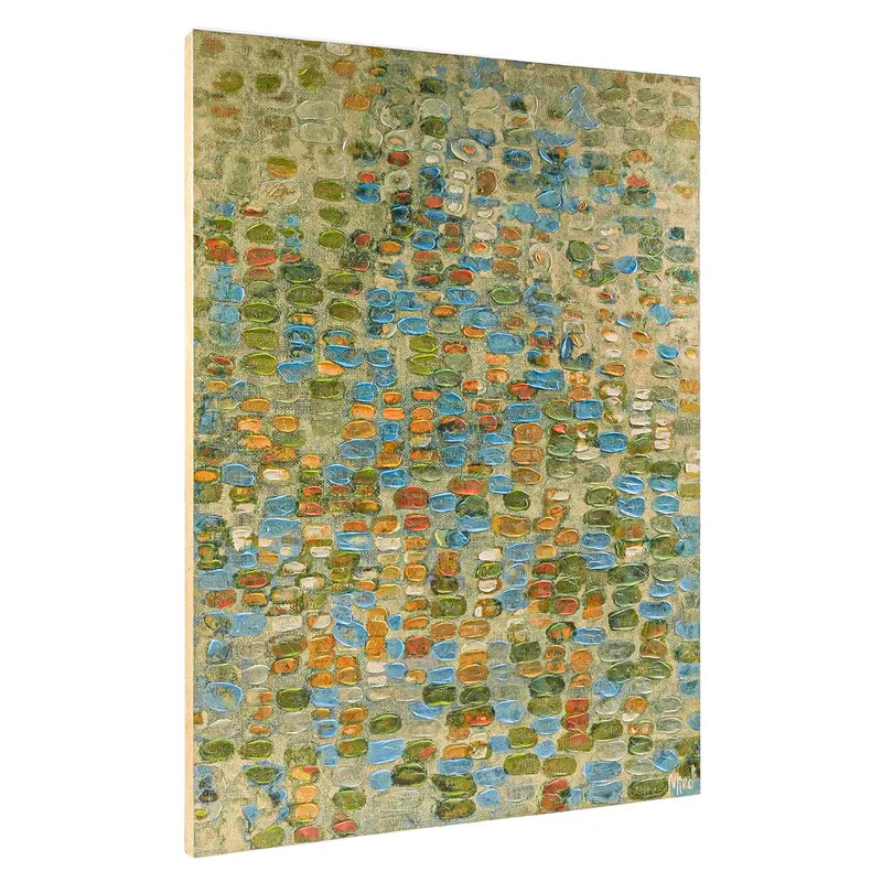 Shrine Enhanced Canvas Print – Hand-Painted Abstract Artwork by Miro in Black Shadow Box Frame