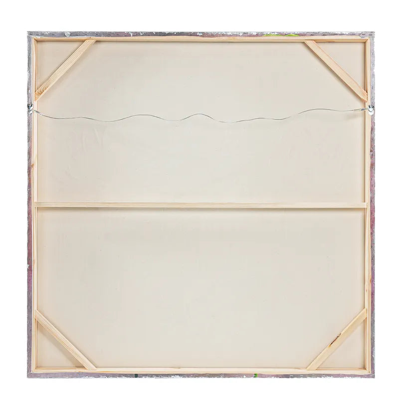 Sanctuary Series II Enhanced Canvas Print – Hand-Painted Floral Artwork by Shay in White Shadow Box Frame